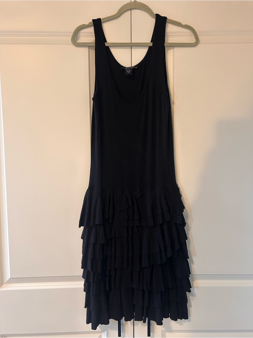 Karen Kane Black Sleeveless Tiered Ruffle Dress